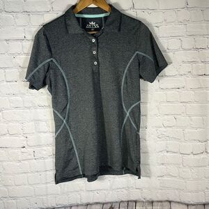 Peter Millar E4 Wicking 50+ UPH Heather Gray Polo Shirt Size M Medium